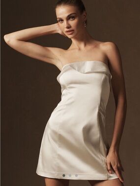 BHLDN | Dresses | Anthrobhldn Strapless Corset Mini Dress For Brides |  Poshmark